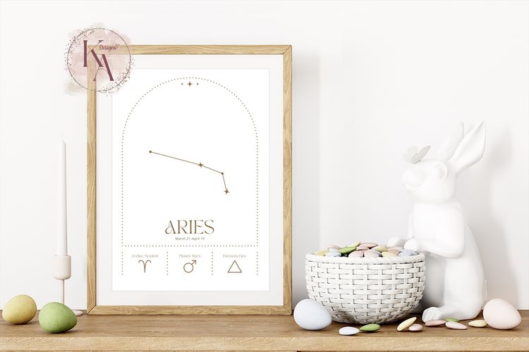 A4 Aries Zodiac Wall Art Print